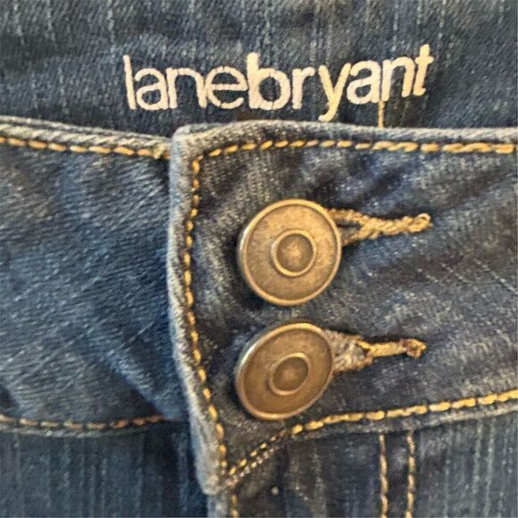 Lane Bryant Women's Size 14 Distressed Skinny Jeans Blue Denim - Picture 5 of 8